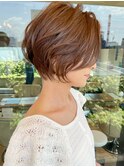30代、40代/丸みくびれショートボブ×白髪染めハイライト/大宮