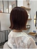 ピンク/切りっぱなしボブ