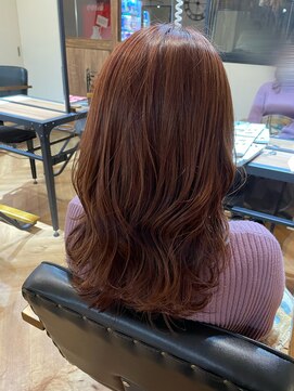 ティア ヘアデザイン(Theia hair design) つやつやピンクカラー