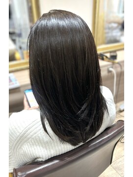 ヘアーズファイン(hair's fine) 黒髪◎透明感チョコレートブラウン×ミディアムレイヤー