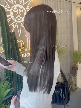 ヘアプレイスソル (HAIR PLACE SoL) 透明感オリーブベージュ/艶髪/髪質改善/ストレート