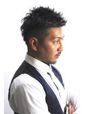 ツーブロック刈り上げショート　オールバック