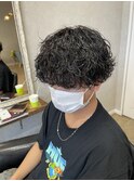 波巻きパーマ