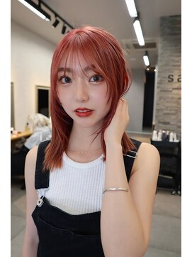 サンド 表参道(sand) ブリーチワインレッド暖色ダブルカラー表参道