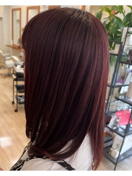ユニティ 小田急相模原店 艶髪カシスレッド【小田急相模原/髪質改善/白髪染め/縮毛矯正】