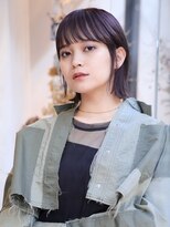 エムスラッシュ 本牧(M.SLASH)&nbsp;パープルブラック/耳かけ/ぱっつんボブ/大人かわいい/本牧