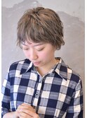 30代40代/5分セット・ショートボブパーマ・ラベンダーベージュ