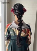 卒業式袴着付けヘアセット☆Tagmaru髪飾り玉ねぎヘア♪