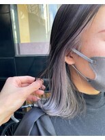 ミクマル(micmal)&nbsp;ブリーチラベンダーイヤリングカラーストレート肩ハネボブ