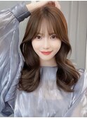 20代30代◎小顔顔周り韓国くびれレイヤーセミディロング