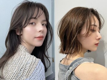 レア 渋谷(Le'a)の写真/[口コミで好評]【小顔カット+ケアカラー+髪質改善水TR¥7700】圧倒的カワイイ韓国風Styleと髪質改善はレア♪