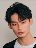 渋谷メンズカットフェザーパーマ微分けニュアンスセンターパート