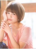 TRE南流山　ミルクティーベージュ☆小顔丸みひし形ショートボブr