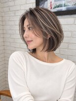 アース 宮崎昭栄店(EARTH)&nbsp;【白髪ぼかしハイライト×大人ボブ】