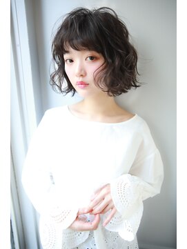 ネオリーブアイム 横浜西口店(Neolive aim) 前下がりボブ×低温デジタルパーマ グレージュ切りっぱなしボブ