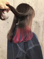 サロンドミルク 原宿(salon de MiLK)&nbsp;アッシュベージュ＆アクセントカラーレッドラズベリー