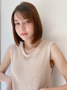 ハニーシブヤ(HONEY shibuya) 【HONEY渋谷】まとまる内巻きボブ×アプリコットベージュ