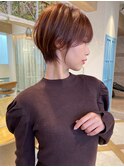 ショート×ハイライト白髪ぼかし×マチルダボブ[心斎橋]
