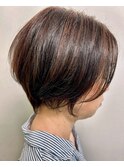 白髪ぼかしハイライト ショート