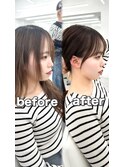 前髪顔まわり韓国ヘアレイヤーカットサイドバンク2wayバンク韓国