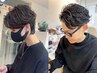 【新規】フェザーパーマ＋メンズカット＋炭酸シャンプー￥12500
