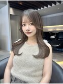 韓国レイヤーカット/くびれ巻き/前髪顔周り/セミディ[門前仲町]
