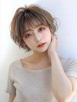 ムウ 難波(MOU)&nbsp;ナチュラルボブ暗めカラーグランマッシュデザイン20代30代40代50