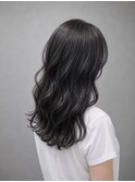 韓国風レイヤーロング×艶感ダークグレージュ　10代20代30代40代
