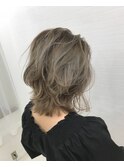 外国人風バレイヤージュブランジュシルバーベージュ2041