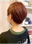 福山ショートcaary耳かけ簡単スタイリング×ベリーピンク