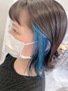 イリ 梅田(ili) 【kento限定カラー】ブルーなイヤリングカラー/インナーカラー