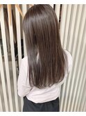ダークカラー_マロンベージュ Aラインボブ かきあげ