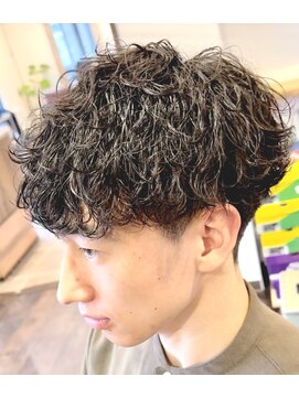 ヘアーショップケイ(HAIR SHOP K.) ツーブロショートマッシュ×波巻き