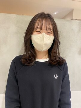 ガリカ 横浜(Gallica) 【mirei】韓国風くびれミディアム/透明感ベージュブラウン