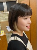 ナチュラルなボブ×インナーカラー
