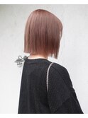 ミルクティーベージュ×切りっぱなしボブ【四日市】