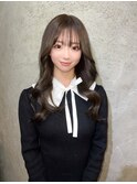 レイヤーカット/韓国風/顔回りレイヤー/ウェーブ