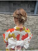 シニヨン ボブアレンジ 浴衣ヘア まとめ髪 結婚式ヘア 参列ヘア