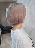 似合わせカット大人可愛い小顔ペールピンク淡いカラーブリーチ