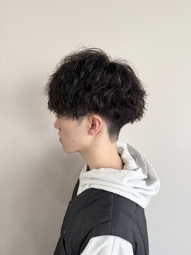 オル(Olu) ツイストスパイラルパーマ×黒髪×マッシュ×ツーブロ