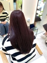 ジーナ 博多筑紫口(Zina) ワインレッド×レイヤーカット/博多美容室/博多髪質改善