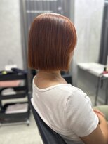 ジュエム(jouerm) ぱつっと切りっぱなしボブ × オレンジカラー♪♪