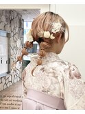 ピンクベージュ/ブリーチ/ヘアアレンジ/10代20代