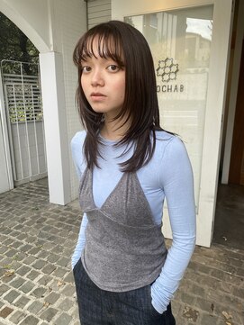 コカブ 本山(KOCHAB) レイヤーカット ココアブラウン 前髪あり[レイヤー/カラー]