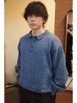 エディ(Edy) メンズマッシュウルフ波巻きパーマスペインカールカーリーパーマ