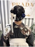 編み込みアップスタイル