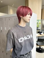 アース コアフュールボーテ 諏訪店(EARTH coiffure beaute)&nbsp;ピンクレッド_ダブルカラー_ワンホンカラー_メンズハイトーン