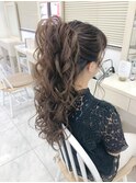 ポニー風ハーフアップ
