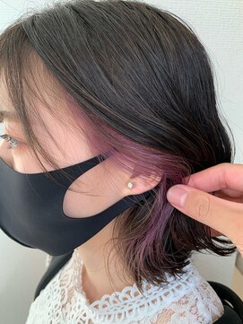 アクト 仙川店(ACT) パープルイヤリングカラー×ボブ