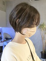 エリマ 調布(elima)&nbsp;ハイライト 前髪なし 前下がりショートボブ  ショコラベージュ